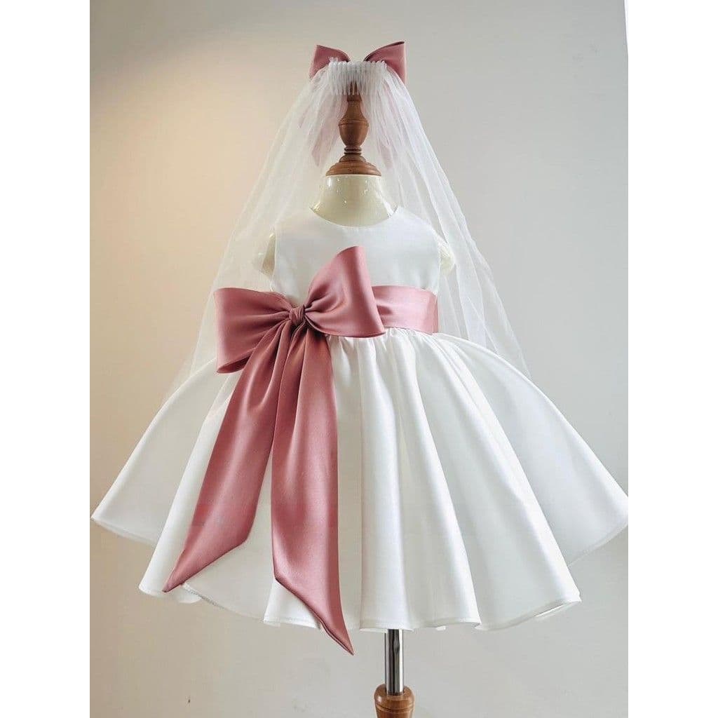 Big-Bow Taffeta Princess Dress (hair clip included)