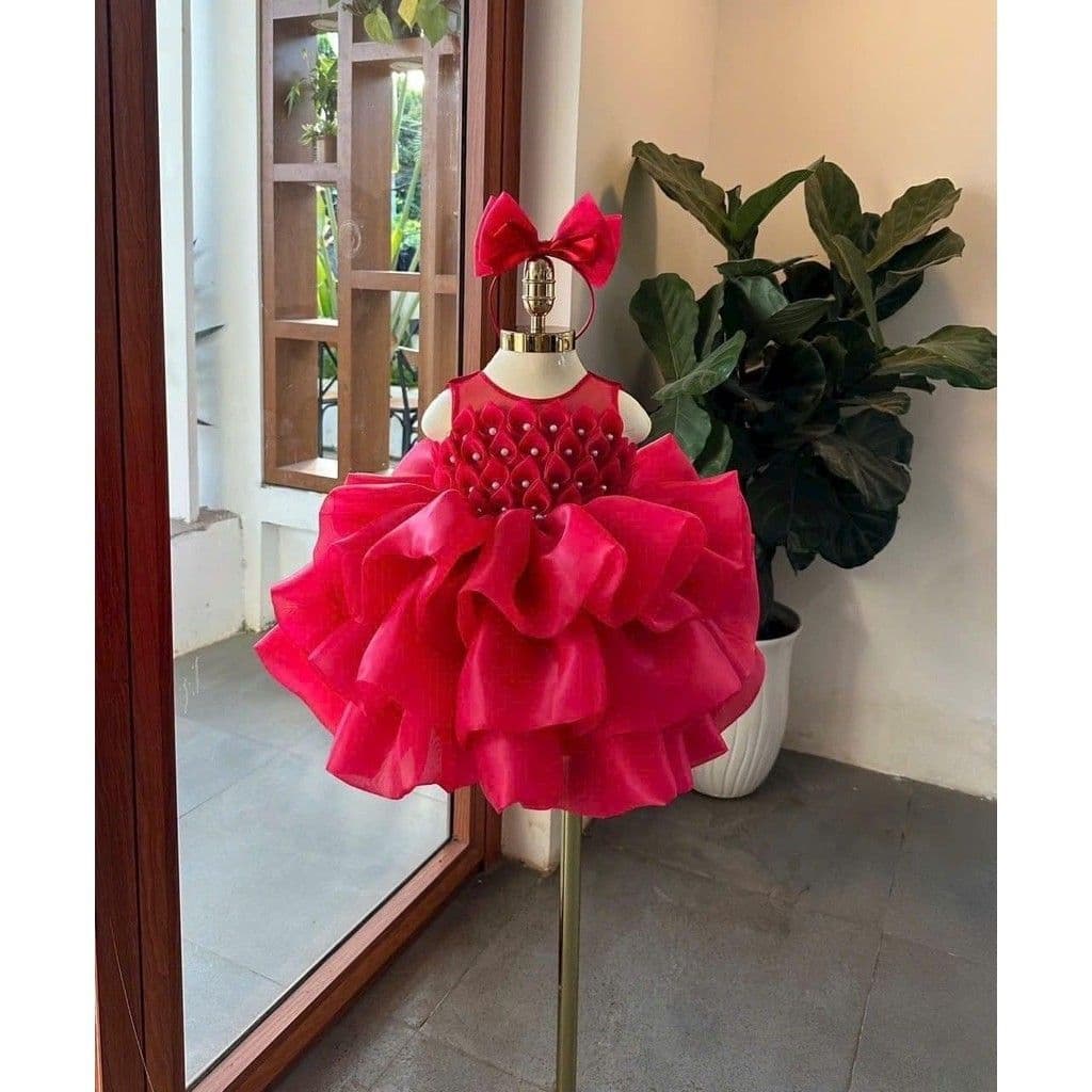 Origami Chiffon Pearl Princess Dress (hair clip)