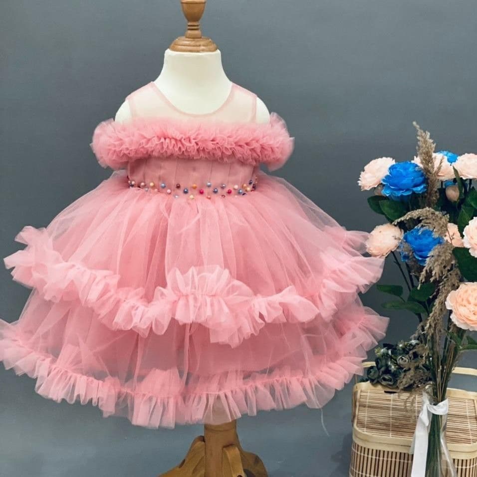 Two-Tier Tulle Cape Princess Dress (hair clip)