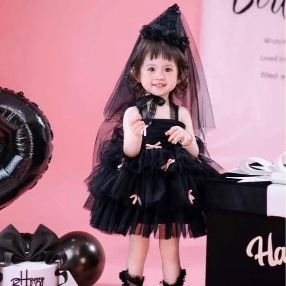 Mimi Tiered Strap Dress with Mini Bows
