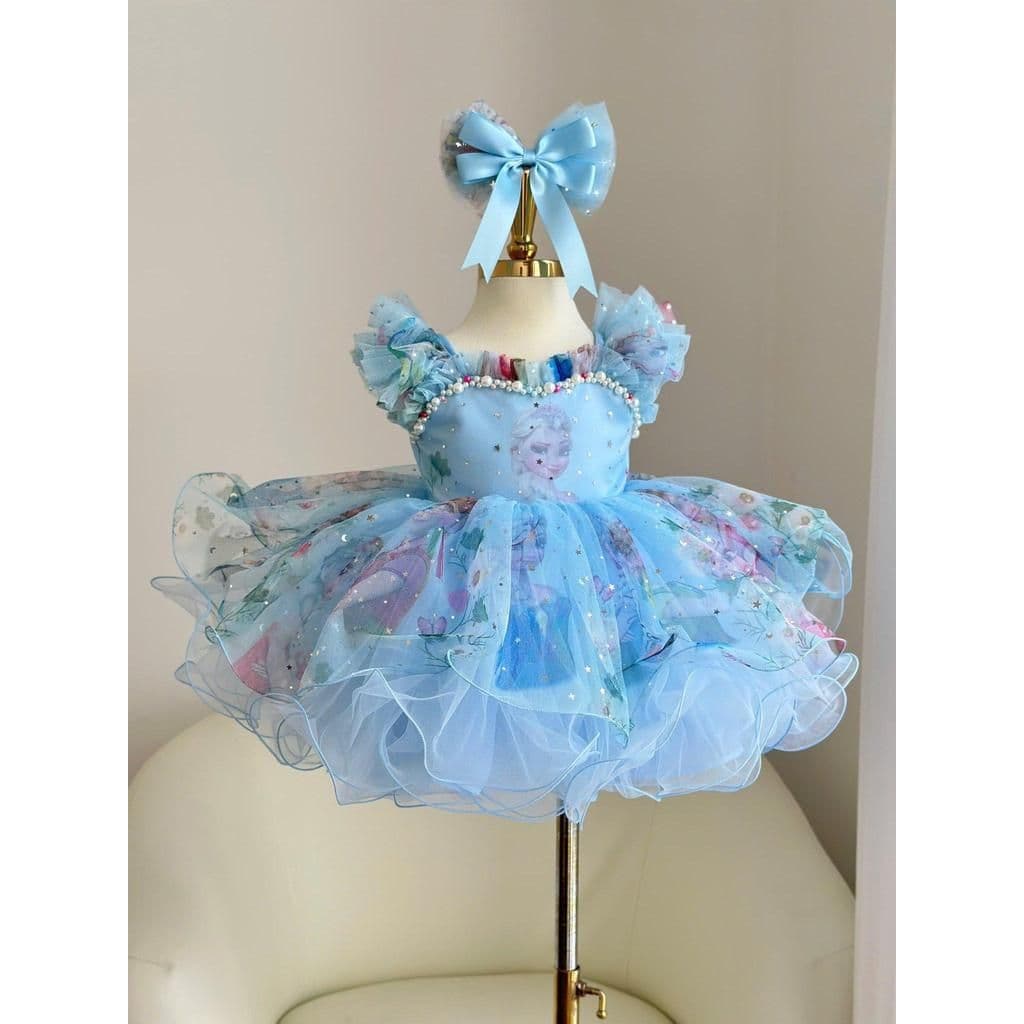 Elsa Fairy-Wing Puffy Princess Dress (hair clip)