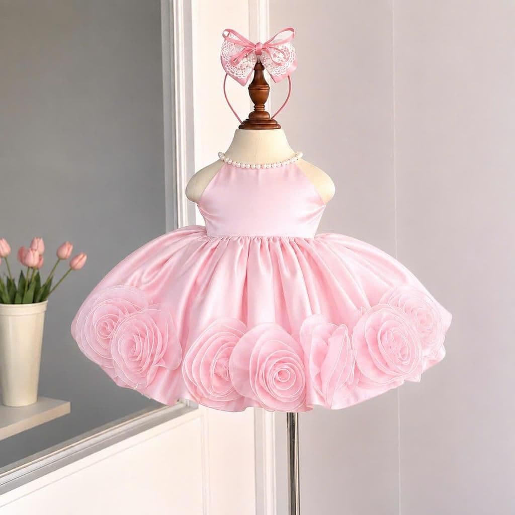 3D Rose Pinafore Princess Dress (hair clip)